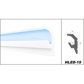 HEXIMO LED Stucco Moulding Strips 2-in-1, Indirect Illuminated Ceiling Moulding Moulding XPS Styrofoam Ceiling Moulding Strips for Ceilings (20.4 Metres HLED 19)