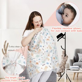 KEWUF stilltuch, Stillbezug für Babys, Musselin-Stillbezug, Stilltuch für Unterwegs Stillschal Stillschürze, Weicher und Atmungsaktiver Stillschal, verstellbarer Riemen, Geeignet für Autositze