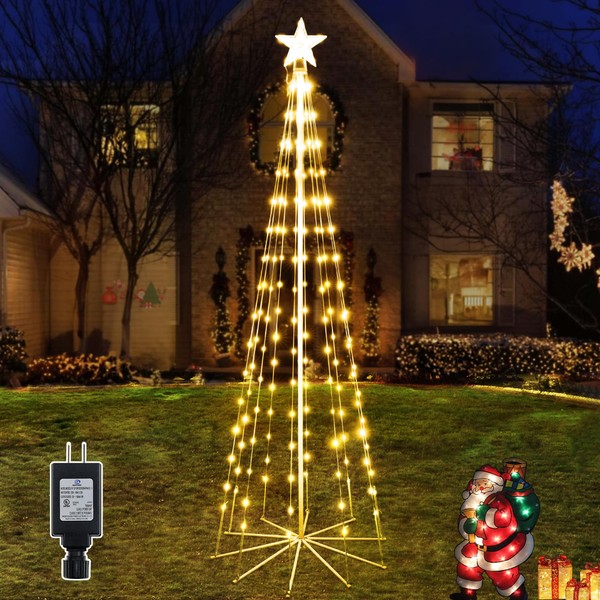 Ollny Christmas Tree Lights, 6FT 170 LED Warm White Outdoor