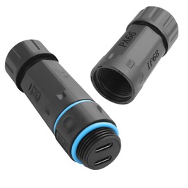 QIANRENON Dual USB 3.1 C Outdoor Waterproof Adapter Extender 10Gbps 2 USB Type C Female to 2 Female Data Charging Port Coupler IP68 Sealed, 20V5A, M20, for Extension USB C Outdoor