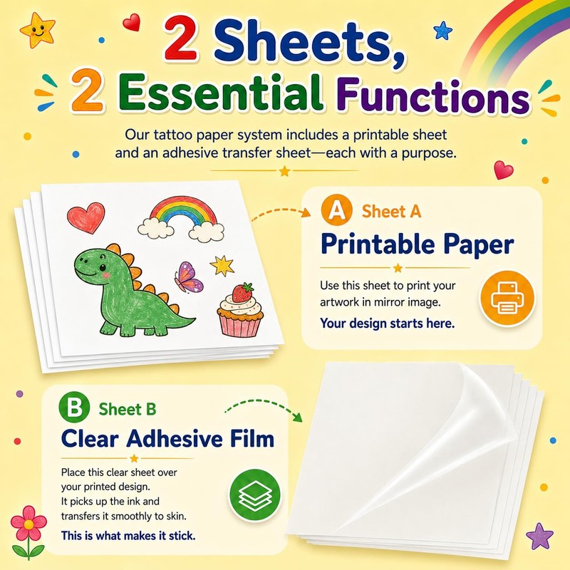 Hem Dgpsy Temporary Tattoo Paper 8.5" x 11", 7 Sheets