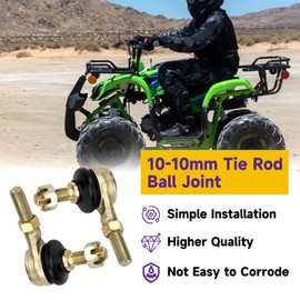 HIAORS 10-10mm Left Right Hand Tie Rod Ball Joint Compatible with TaoTao Coolster 125cc 110cc 50cc 70cc 90cc Baja Sunl NST Kazuma Roketa Chinese Kids ATV Quad 4 Wheeler Go Kart Pit Dirt Bike Parts