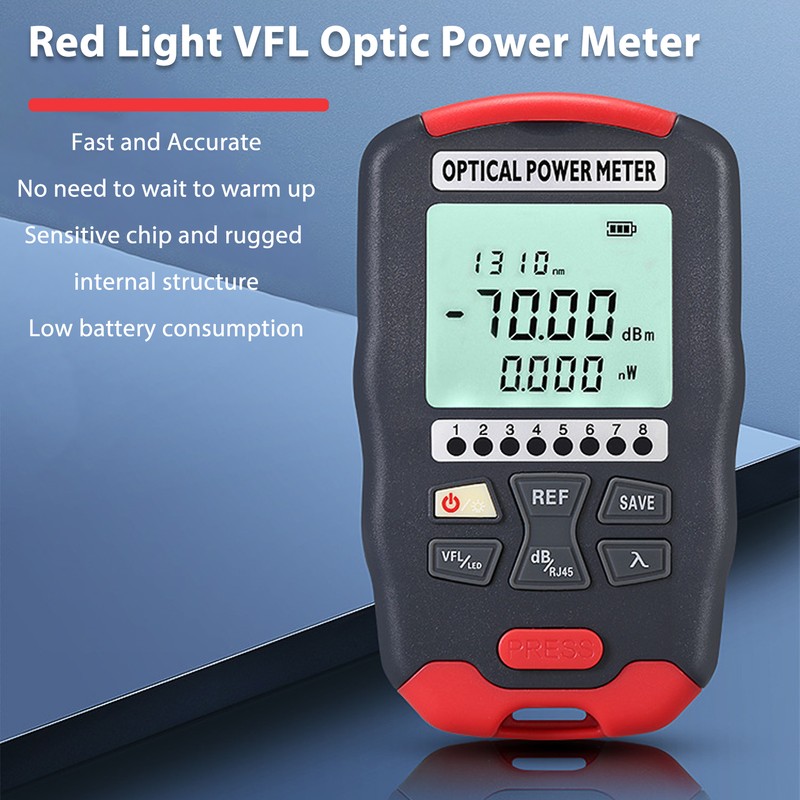20KM Fiber Optic Power Meter Red Light VFL Visual Fault