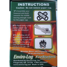 NEW Enviro-Log Environment Friendly Firestarters 2 PACK (48 firestarters) for Fireplace Wood Stove Fire Pit