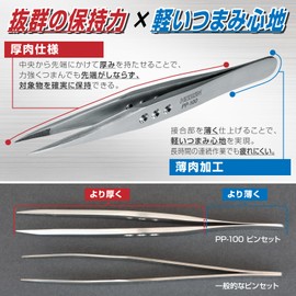 HOZAN Thick type tweezers PP-100 (Japan Import)