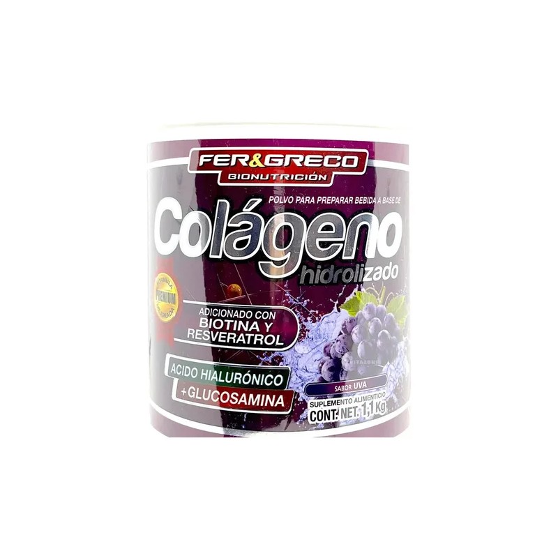 Colágeno Hidrolizado Glucosamina Biotina Uva 2 Botes De 1.1
