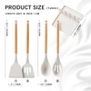 Hefild Silicone Cooking Utensils with Wooden Handles, 4-Piece Set and