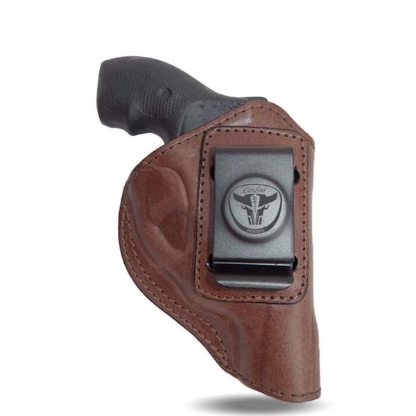 Cardini Leather USA - IWB Ultra Soft Leather Holster, Concealed Carry with Clip, for S&W J Frame Revolver, S&W Models 442, 642, for Airweight 637, 638, 640 and More Snub Nose Revolvers in .38 Special