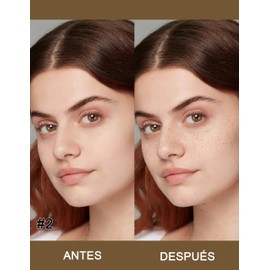 Erinde Lápiz Para Pecas, Sello Para Pecas Resistente Al Agua y De Larga Duración, Lápiz de Maquillaje Para Pecas Falsas, Fácil de Crear Maquillaje Natural para, Pecas Maquillajes Natural Realista, #2
