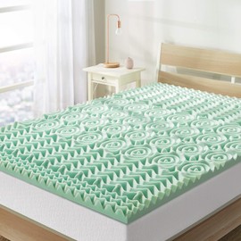 Best Price Mattress 1.5 Inch 5-Zone Memory Foam Mattress Topper, Calming Aloe Vera Infusion, CertiPUR-US Certified, Twin