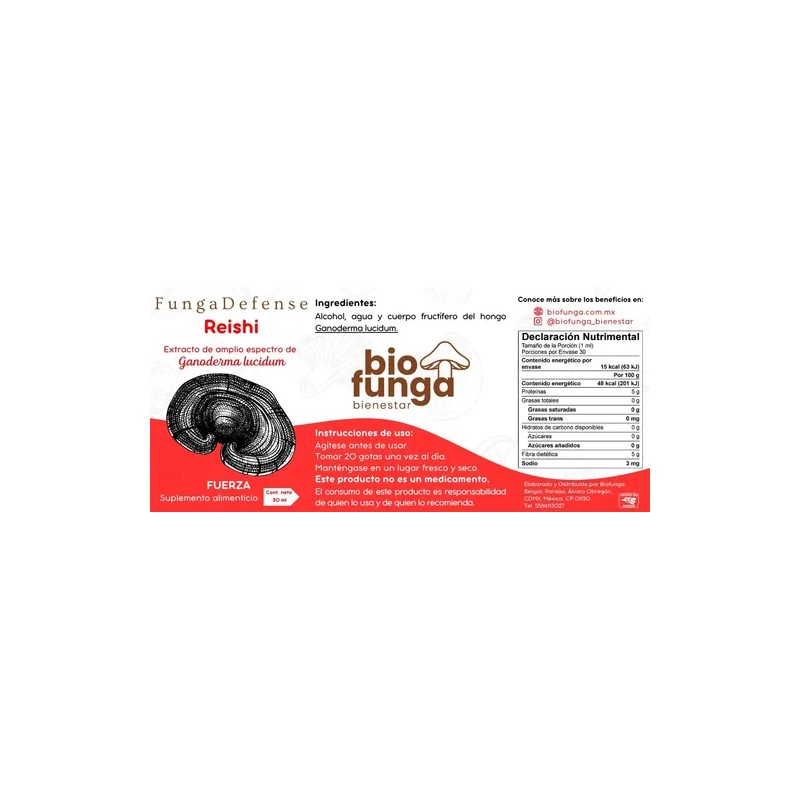 Hongo Adaptógeno Reishi, Extracto Líquido, 30 Ml