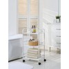 SunnyPoint Minimalist Style 3 Tier Utility Rolling Shelf Cart (WHT)