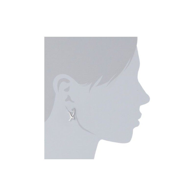 Vinani CXV Hinged Creole Earrings, X-Shaped, 925 Sterling Silver