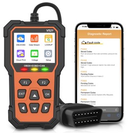 D-Lumina OBD2 Car Diagnostic Scanner Tool, V521 Engine System Scanner with OBDII+EOBD+CAN Support, LCD Display