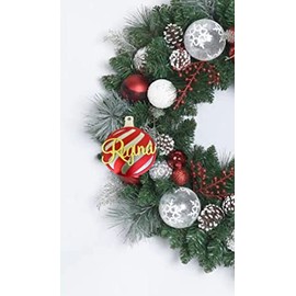 Esfera personalizada tipo esfera caramelo para árbol de navidad (Rojo con letra doradas)