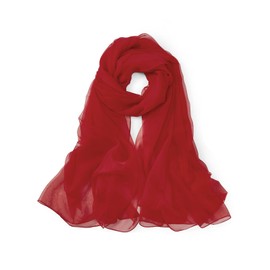 American Trends Silk Feeling Scarf for Women Long Lightweight Scarf Satin Head Scarves Wrap Neck Scarf Red