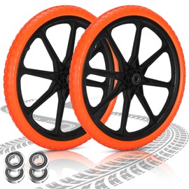 Upgraded 20" Flat Free Wheels Compatible with rubbermaid Wheelbarrow Tires, 20" Flat Free Tires with 5/8" and 3/4" Bearings Replacement for rubbermaid Cart Wheels/Big Wheel Utility Carts