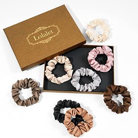 Lolalet 8 Scrunchies para Pelo, Coleteros Suaves para Cabello Goma de Pelo Lazos Elásticos Colores para Mujer y Chica -A