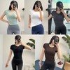 Glide Athletic Yoga Women's Short-Sleeve Stretchy Slim Workout Top Glide Athletic (Brown)/S