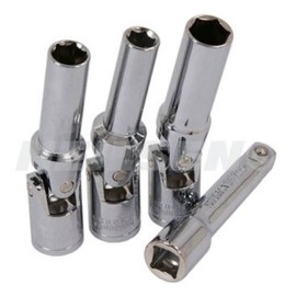 Neilsen 4pc 3/8 Drive Glow Plug Socket Set Universal Joint 8, 10, 12mm Glow Plugs