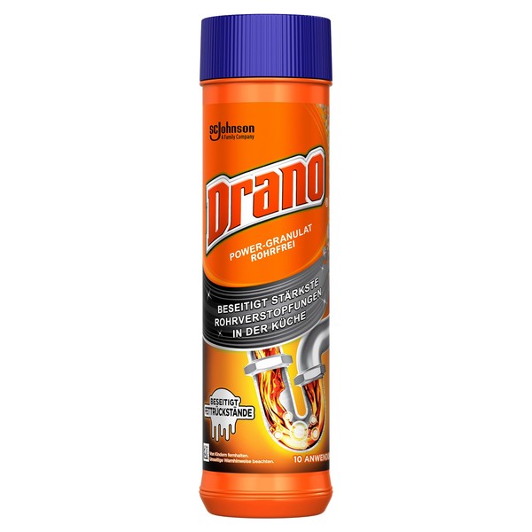 Drano Power Granules Pipe Free Drain Cleaner, Removes Pipe Blockages in the Kitchen, 10 Applications, Pack of 1 (500 g)