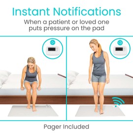 Vive Wireless Floor Alarm by Vive - Motion Sensor Kit for Elderly Dementia Patients - Weight Movement Pressure Pad Detector - Automatic Health Alert System for Mat Elderly