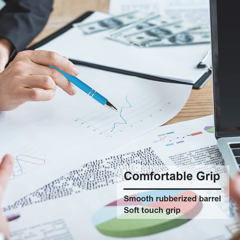 Oddmoal Ballpoint Pen with Stylus Tip, Soft Touch Click Metal