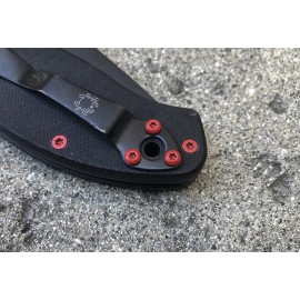 DH Red Screws For Spyderco Ambitious Persistence Tenacious Resilience Pocket Clip