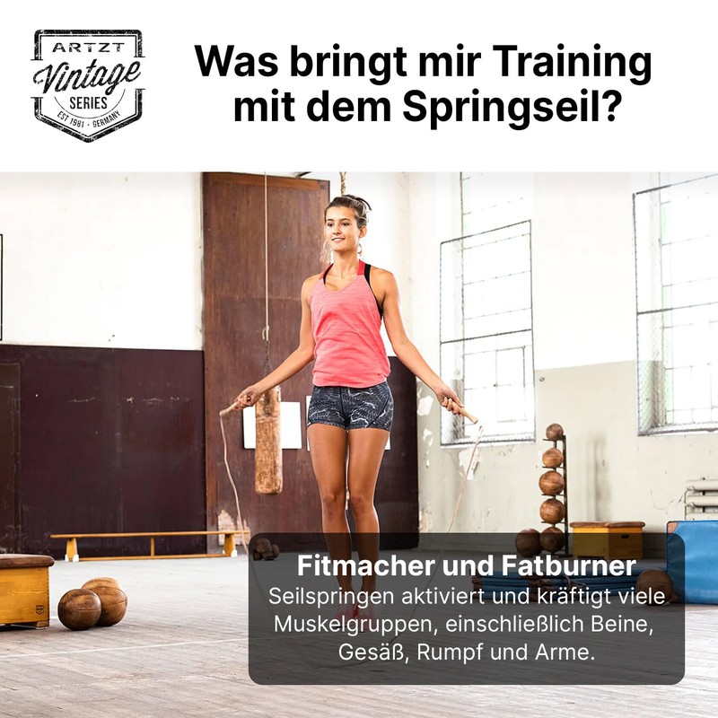 ARTZT Vintage Series Skipping Rope Natural, One Size