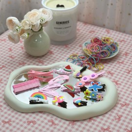 124 Pcs Rainbow Baby Kids Hair Accessories Set for Girls – Cute Hair Clips, Colorful Hair Ties & Bobby Pins, Fruit & Flower Designs, Toddler Kids Hair Barrettes Kit (Pink Rainbow)