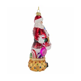 7-Inch Bellisimo Santa with Candy Glass Ornament