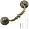 Waziaqoc 6PCS Antique Drop Bail Pulls, 3.5" Hole Center Shabby