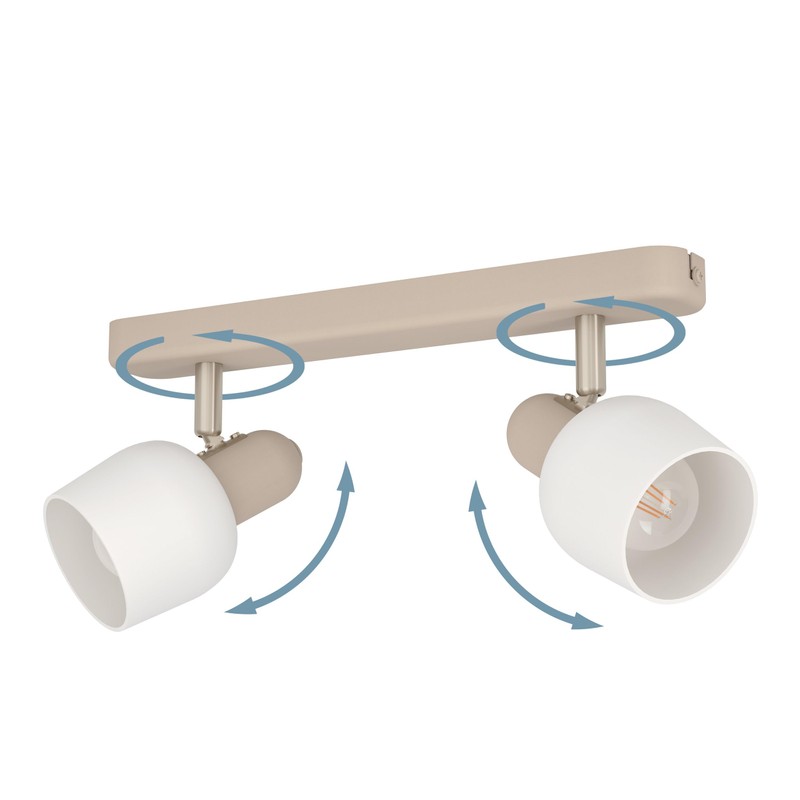 EGLO Corato 900715 Spotlight Steel Sand-Coloured Matt Nickel E14 2