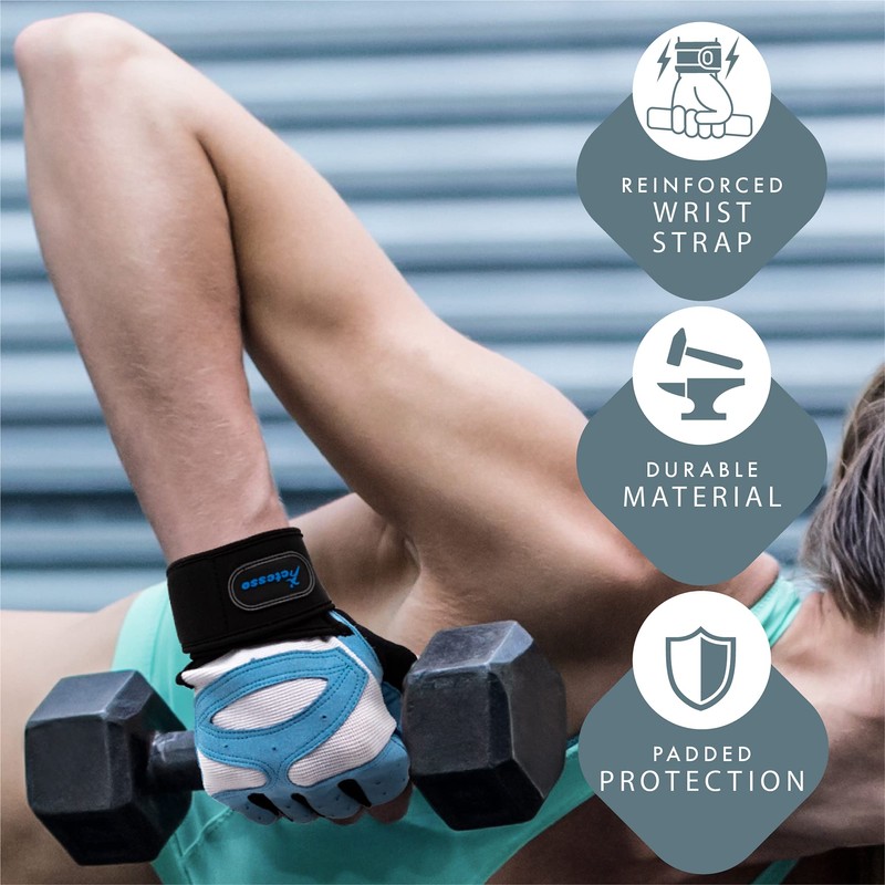 Actesso Weight Lifting Gloves with Wrist Strap (PAIR) - for