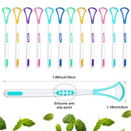 Yinkin 18 Pcs Tongue Scraper for Adults, Tongue Scraper Cleaner, Oral Care Brush for Reducing Bad Breath Adults Healthy Oral Care Tools Easy to Use