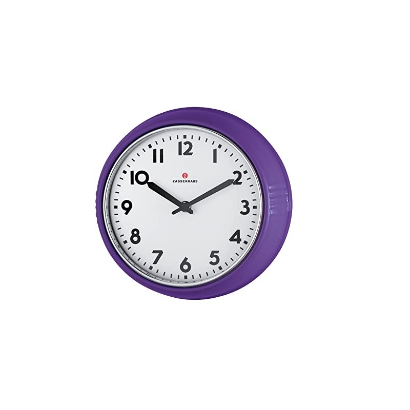 Zassenhaus Retro Wall Clock, Ultra Purple, One Size