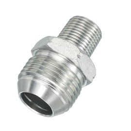 PATIKIL Hex Reducing Nipple Connectors Pipe Adapter 1-1/16" Male 37° Flare JIC x 3/8" Male NPT, Pipe Fitting Reducer Nipple Adapter Plated Steel Hydraulic Fitting