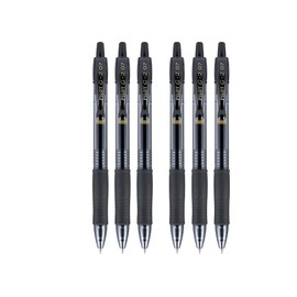 PILOT G2 Premium Refillable & Retractable Rolling Ball Gel Pens, Fine Point, Black Ink, 6 Pack