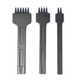 CRAFTPOINT Leather Hole Punch Set, 4mm, 3 Pieces Stainless Steel Ejector with 1mm Round Holes, Leather Punch Tool for Belt and Bag