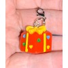 Red Birthday Christmas Just Because Present Charm Zipper Pull &