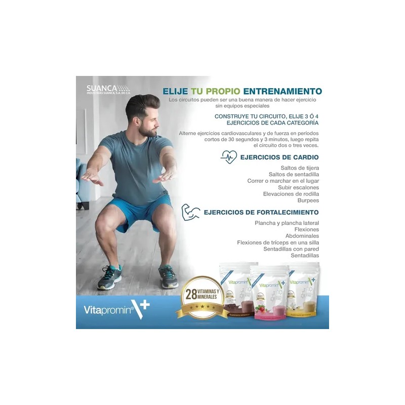 Vitapromin Polvo 400gr. (proteínas, Vitaminas Y Minerales) Sabor Fresa