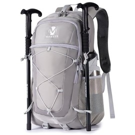 mokzer Hiking Camping Backpack Lightweight Water Resistant 40L Cycling Trekking Ruckback For Men Women Outdoor Travel Daypack(Grey)