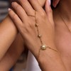 Dainty CZ Moon Sun Star Hand Chain Ring Bracelet for