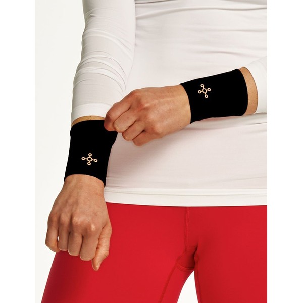 Tommie Copper Women's Recovery Compression Wrist Sleeves Black Medium