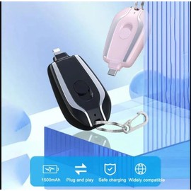 Portable Keychain Charger: AnywhereCharge Compact Wireless Phone PowerPod - Colour: Black Android