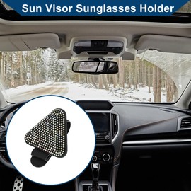 Hihaha Auto-Sonnenblende Sonnenbrillenhalter Dreiecksform Magnetisch für Auto SUV LKW/Strapazierfähiger Sonnenblenden-Organizer aus PU-Leder / 1 Stück Bunt