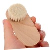 Beavorty 2pcs Half-Circle Nail Brushes Handle Wooden Fingernail and Toenail