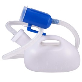 EMISTER - Jarra de orina para hombre, reutilizable, tubo largo con tapa, portátil, grueso, para hombre, 2000 ml, para hospital, camping, coche, viaje, inodoro, universal