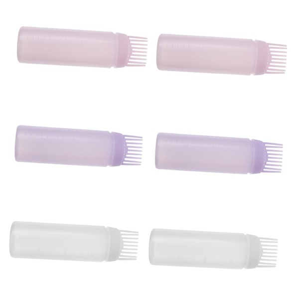 Vaguelly 6pcs Hair Dye Applicator Bottles with Root Comb Portable