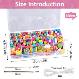 Qaestuan 400 Pieces Craft Colourful Wooden Beads, Children's Wooden Beads with Hole for Threading Craft Beads, DIY Beads Jewellery Set, for DIY Bracelets, Jewellery Necklaces, for Children from 2-6